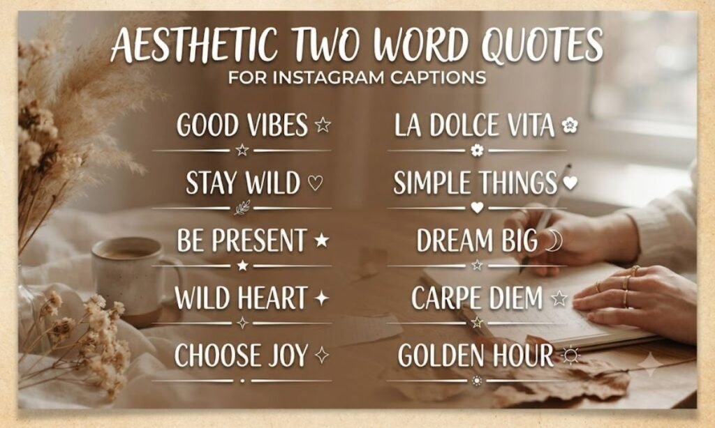Aesthetic Two Word Quotes for Instagram Captions