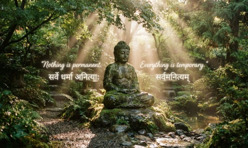 Nothing is permanent Everything is temporary in Sanskrit