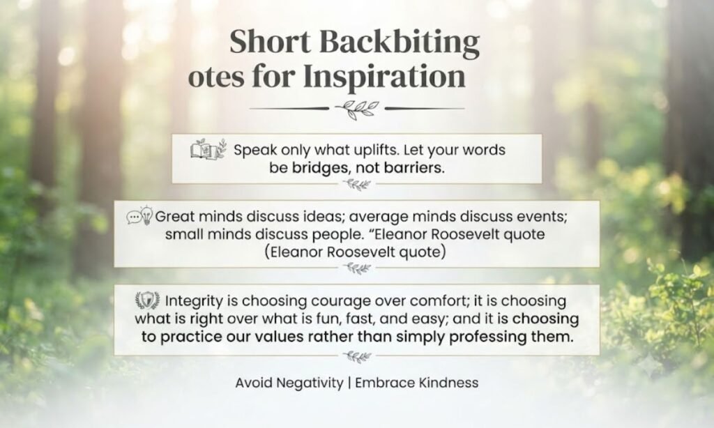 Short Backbiting Quotes for Inspiration