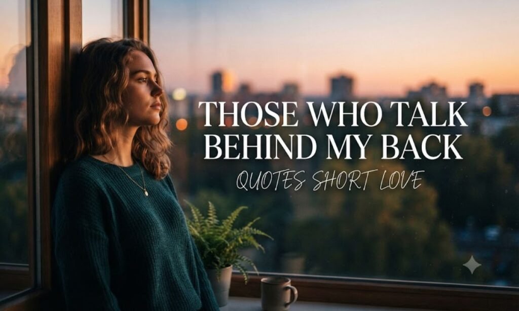 Those Who Talk Behind My Back Quotes Short Love